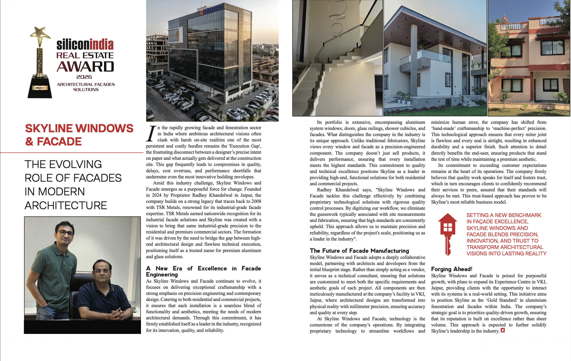 Skyline Windows and Facade - Silicon India Real Estate Award 2026 for Architectural Facades Solutions
